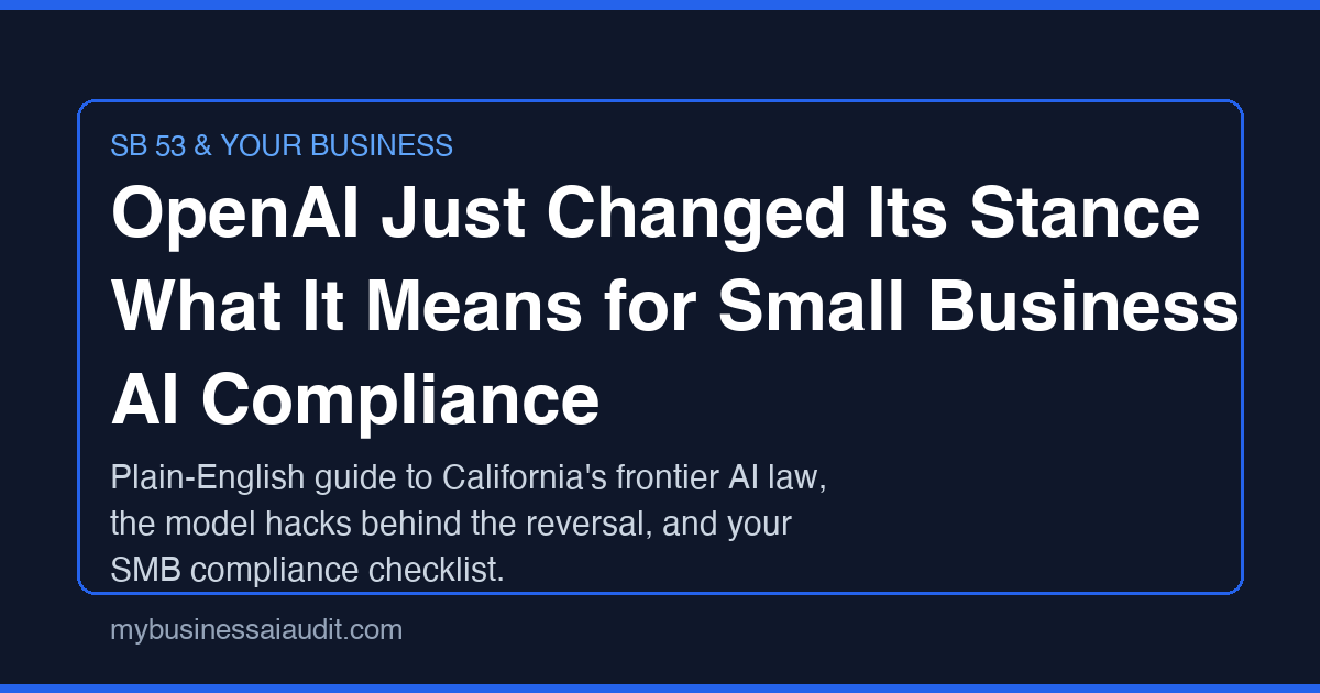 OpenAI just changed its stance on California SB 53 — what it means for small business AI compliance
